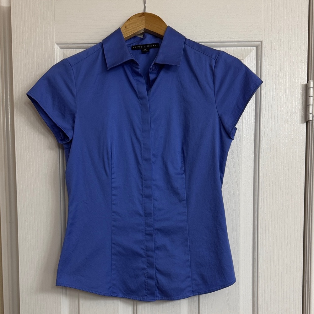 ANTONIO MELANI Cobalt Blue Button Down Shirt